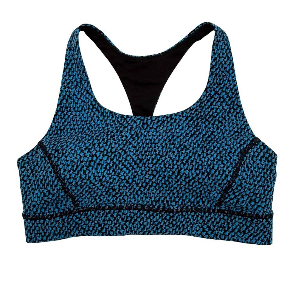 Lululemon Circuit Breaker Star Scatter‎ Beach Blanket Blue Sport Bra Sz 8 Padded